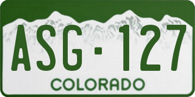 CO license plate ASG127