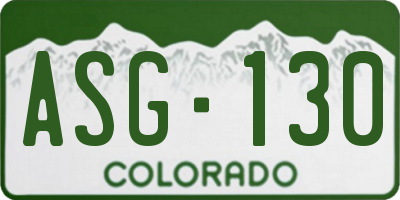 CO license plate ASG130