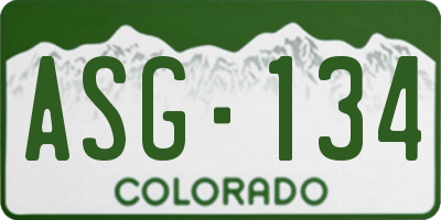 CO license plate ASG134