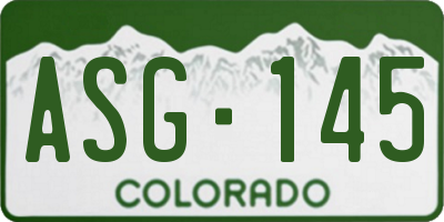 CO license plate ASG145