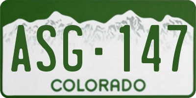 CO license plate ASG147