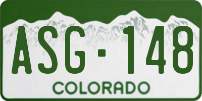 CO license plate ASG148