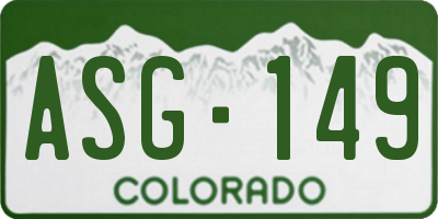 CO license plate ASG149