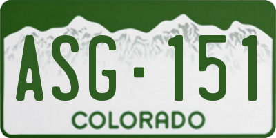 CO license plate ASG151