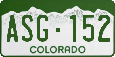 CO license plate ASG152