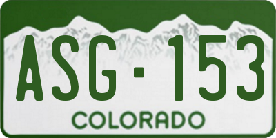 CO license plate ASG153