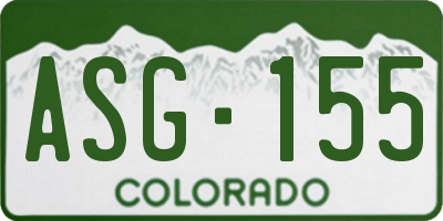 CO license plate ASG155