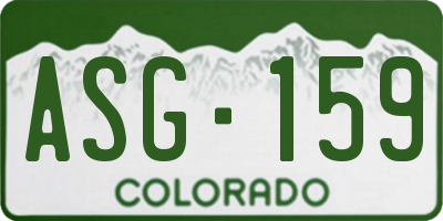 CO license plate ASG159