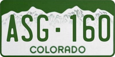 CO license plate ASG160