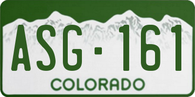 CO license plate ASG161