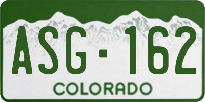 CO license plate ASG162