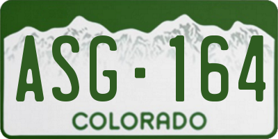 CO license plate ASG164