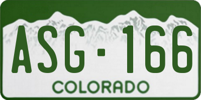 CO license plate ASG166