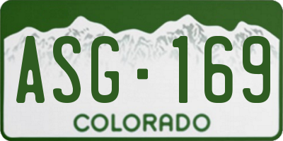 CO license plate ASG169