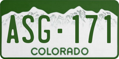 CO license plate ASG171