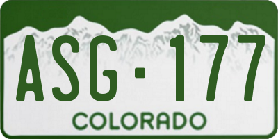 CO license plate ASG177
