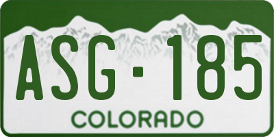 CO license plate ASG185