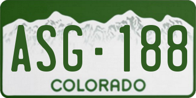 CO license plate ASG188