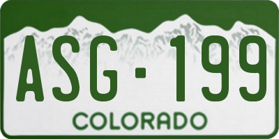 CO license plate ASG199