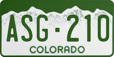 CO license plate ASG210