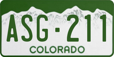 CO license plate ASG211
