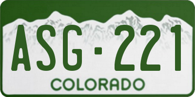 CO license plate ASG221