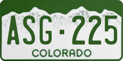 CO license plate ASG225