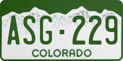 CO license plate ASG229