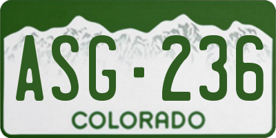 CO license plate ASG236