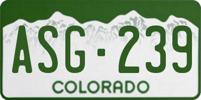 CO license plate ASG239