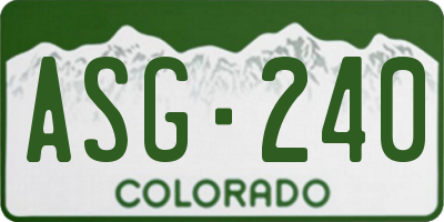 CO license plate ASG240