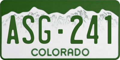 CO license plate ASG241