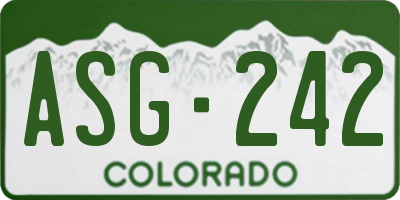 CO license plate ASG242