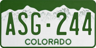 CO license plate ASG244