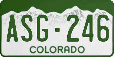 CO license plate ASG246