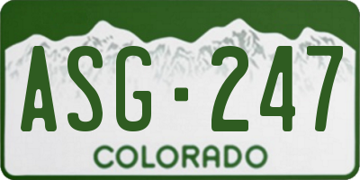 CO license plate ASG247