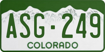 CO license plate ASG249