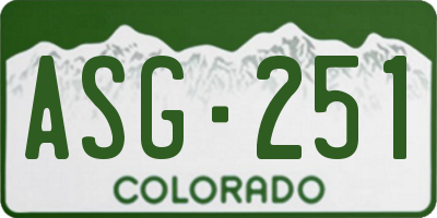 CO license plate ASG251