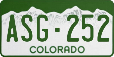 CO license plate ASG252