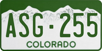 CO license plate ASG255