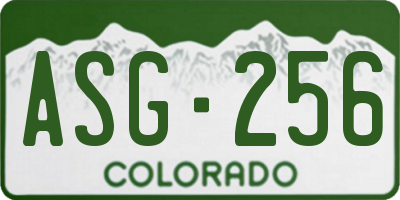 CO license plate ASG256