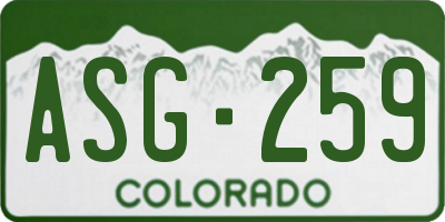 CO license plate ASG259