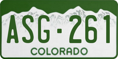 CO license plate ASG261