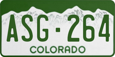 CO license plate ASG264
