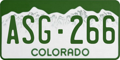 CO license plate ASG266