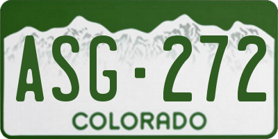 CO license plate ASG272
