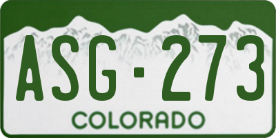 CO license plate ASG273