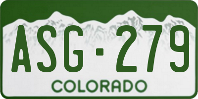 CO license plate ASG279
