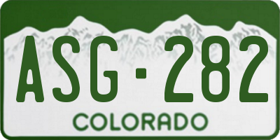 CO license plate ASG282