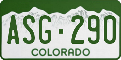 CO license plate ASG290
